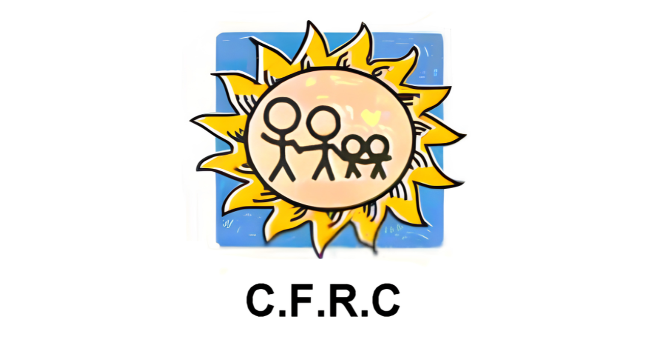 Sun with stick figures holding hands above 